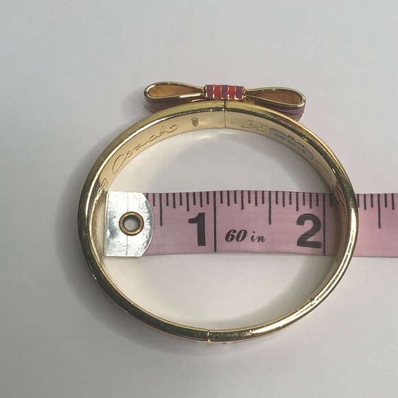 Coach Poppy Purple/Red Stripe Bow Bangle Bracelet - Picture 4 of 5